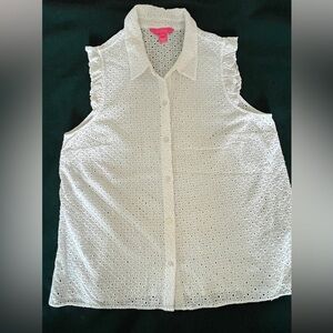 Lilly Pulitzer white eyelet blouse